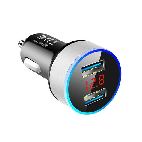 LAIERERT 3.1A Dual USB Car Charger With LED Display Universal Mobile Phone Car Chargers Fast Charging Adapter