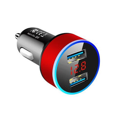 LAIERERT 3.1A Dual USB Car Charger With LED Display Universal Mobile Phone Car Chargers Fast Charging Adapter