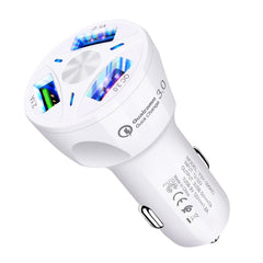 LAIERERT Car Charger USB Quick Charge QC3.0 Ports Car Cigarette Lighter Adapter for iPhone Samsung Huawei Xiaomi QC Car Phone Charging