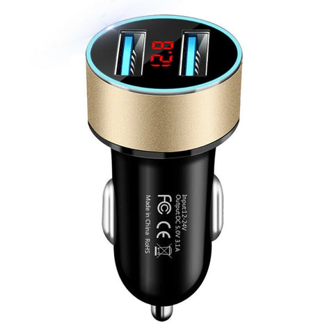 LAIERERT LAIERERT 4.8A Car Charger Mobile Phone Fast Charging Adapter in Car with LED Display Quick Charge Dual USB Car Charger Universal