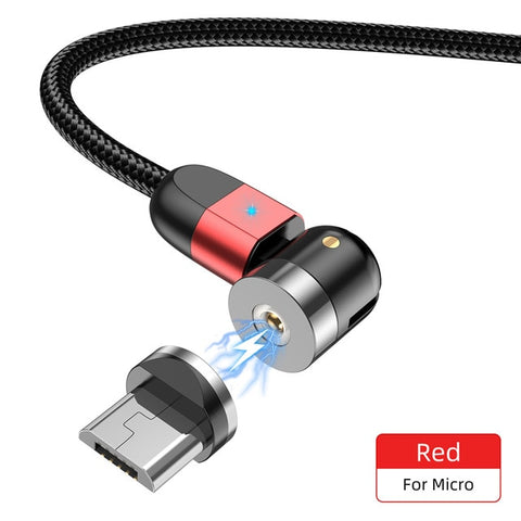 LAIERERT 2M Magnetic USB Cable Micro usb Type C Charger Mobile Phone Cable Cord 360º+180º Rotation Fast Charging For iPhone 11