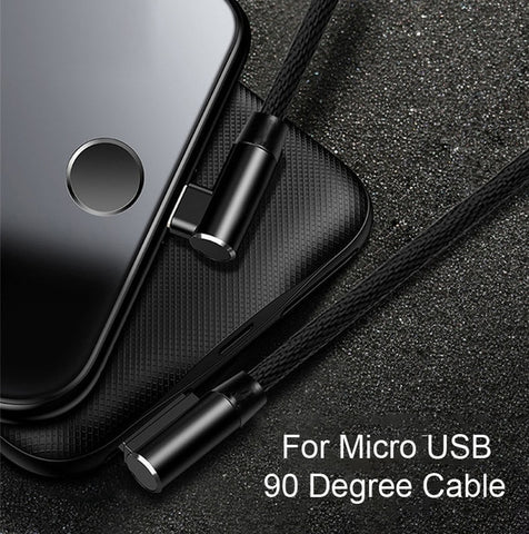 LAIERERT 90 Degree Micro USB Cable Fast Charging Charger Phone Data Cord Microusb Cable For Samsung A8 A7 A6Xiaomi Redmi Note 5