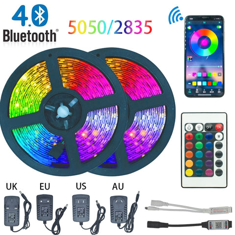 LAIERERT LED Strip Light Bluetooth luces Led RGB 5050 2835 Waterproof  Flexible Lamp Tape Ribbon With Diode Tape DC 12V 5M 10M 32.8ft 20M