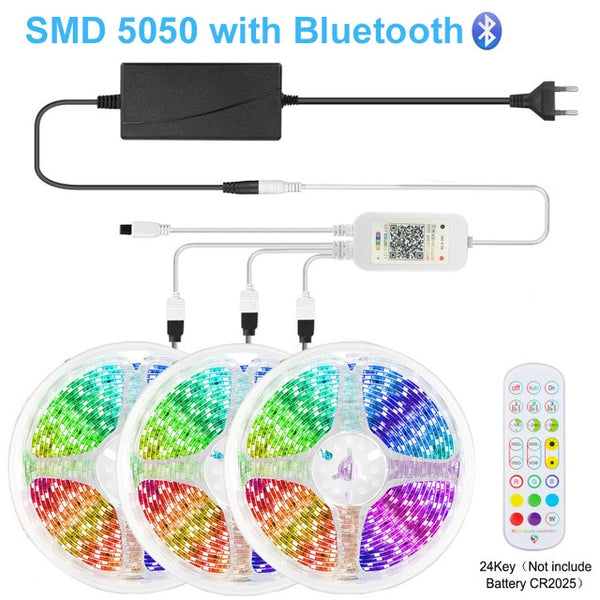 LAIERERT RGB LED Strip Light WIFI LED Lights Strip 12V RGB Tape LED Ribbon SMD 5050 Neon Strip Bluetooth Diode Tape BackLight for Room TV